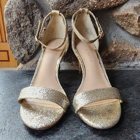 Kelley & Katie Kirstie Heels Gold/Silver Sparkle Size 6.5M - Picture 15 of 16